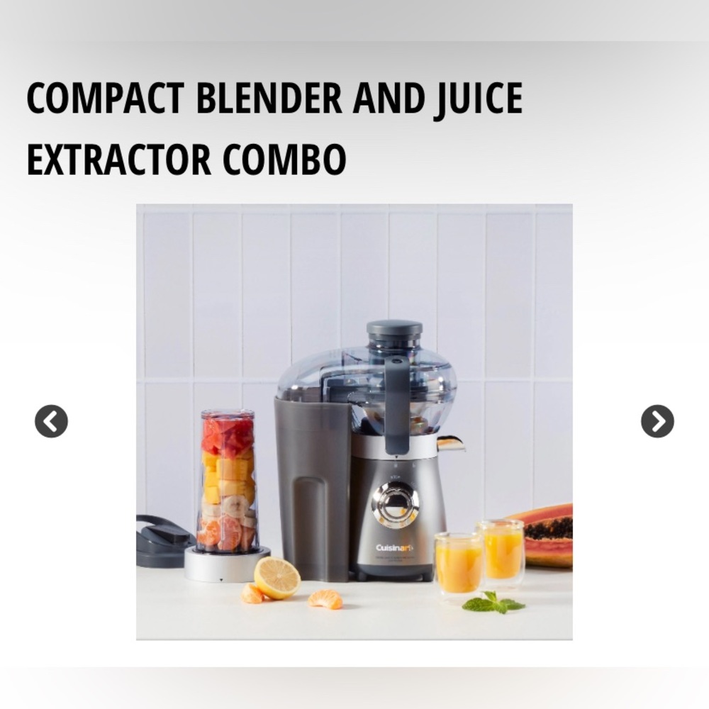 Compact blender & juice extractor combo